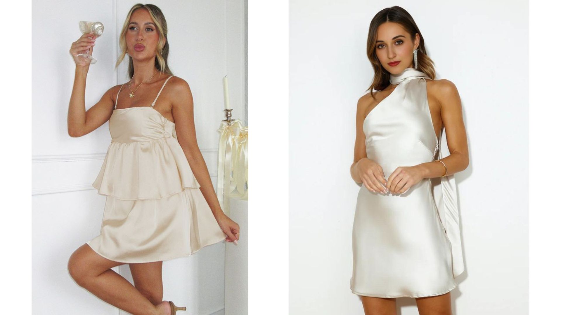 ชุด after party เจ้าสาว จากผ้าซาติน ใส่สบายดีไซน์เรียบหรู