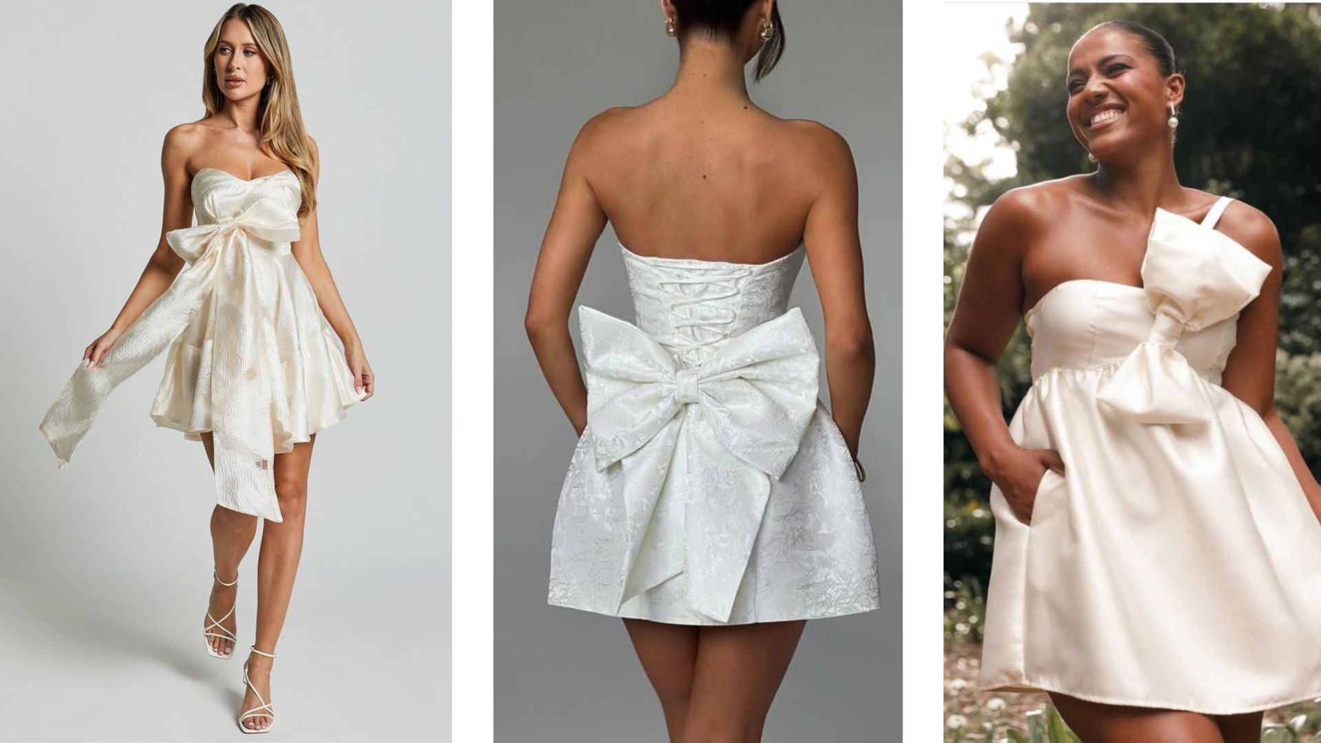 ไอเดียชุด after party เจ้าสาวที่ตกแต่งด้วยโบว์ใหญ่ ๆ สุดเก๋