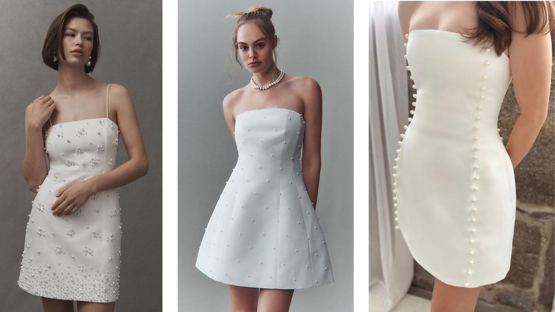 ชุดเจ้าสาว after party แบบปักลวดลายและใช้ไข่มุกเป็นองค์ประกอบหลัก