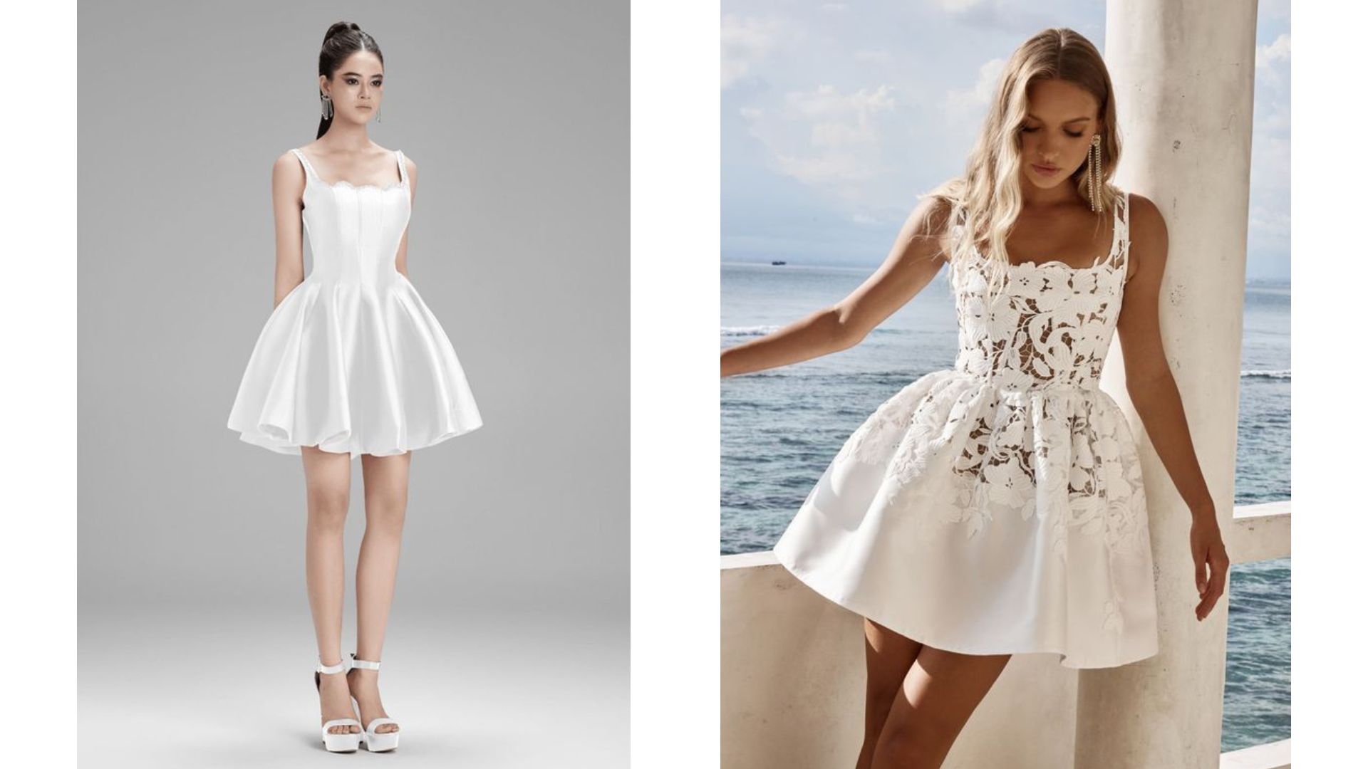 ชุดเจ้าสาว after party แบบกระโปรงจับจีบพอง ๆ