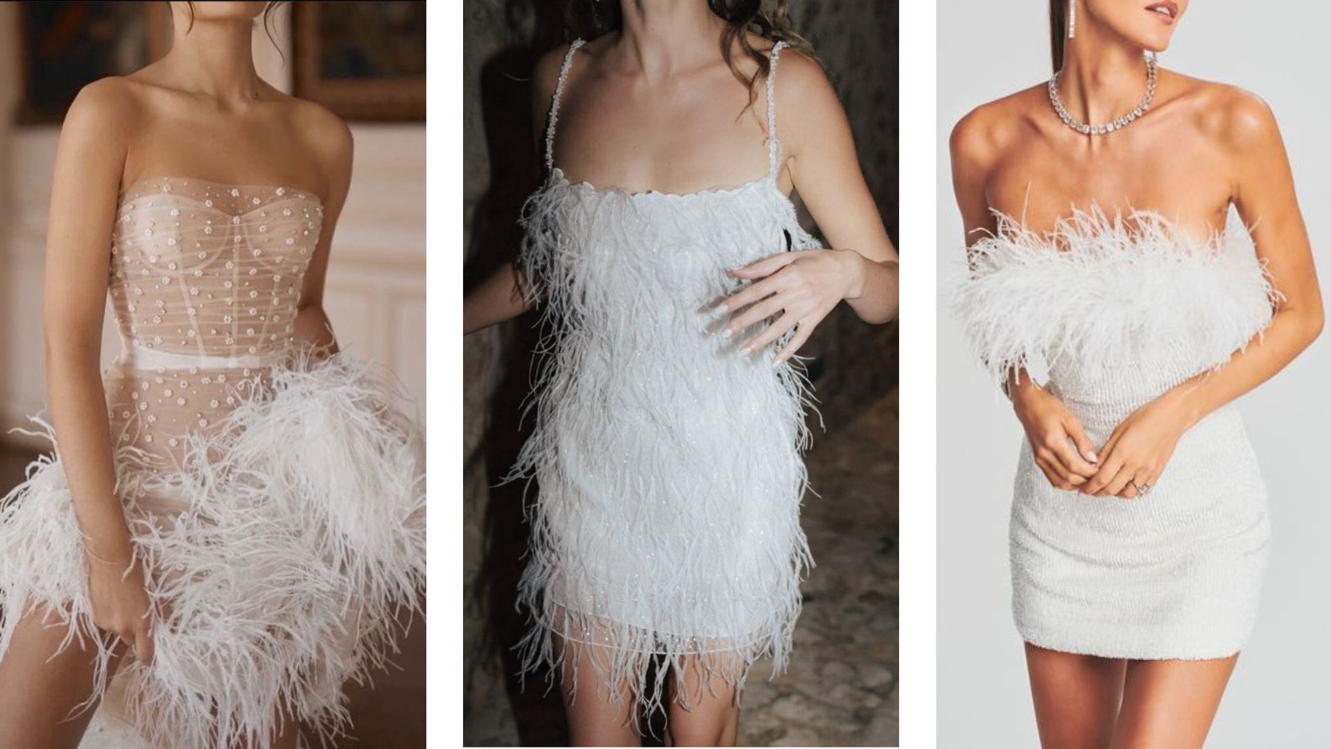 สวยหรูดูแพงด้วยชุด after party งานแต่งขนนก