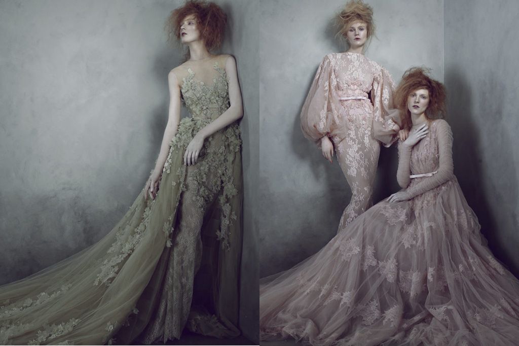 ชุดแต่งงานลูกไม้สีพาสเทลธรรมชาติ สวยหวาน งามสง่าดุจดอกไม้ป่า จาก Amato Couture