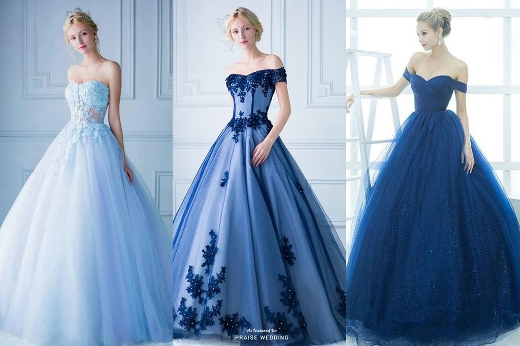 20 ดีไซน์ชุดแต่งงานสีน้ำเงิน ใส่แล้วสวย สง่า ออร่าจับสุด ๆ - Weddinglist