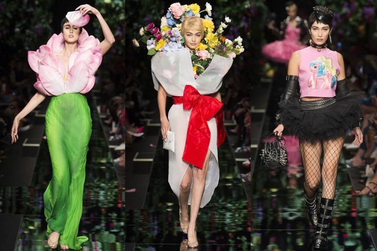 แฟชั่นชุดจากแบรนด์ Moschino Spring/Summer 2018 Collection ดอกไม้ผลิบานกับซัมเมอร์สุดร็อค