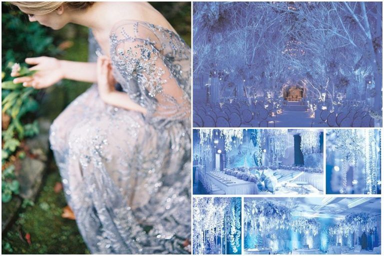 ธีมแต่งงาน Frozen สำหรับหน้าหนาวสุดโรแมนติคกลิตเตอร์ระยิบระยับสไตล์เอลซ่า
