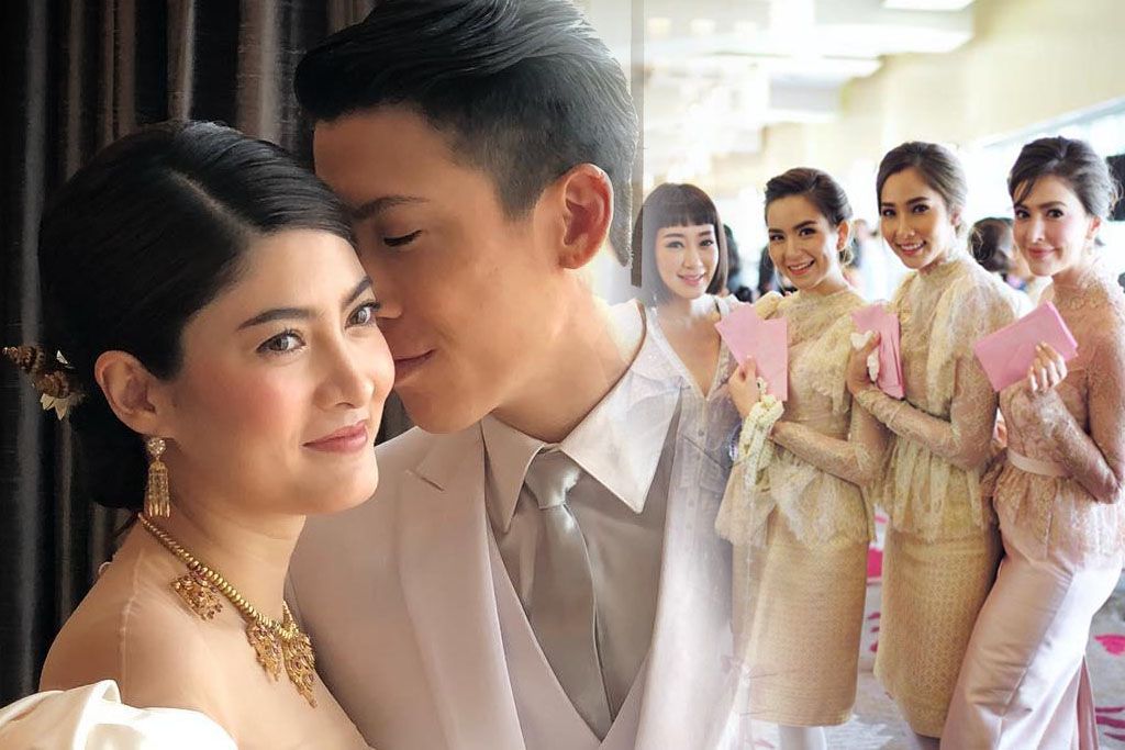 แอบส่องชุดแต่งงาน และชุดเพื่อนเจ้าสาวในงานหมั้น ป๊อก - มาร์กี้