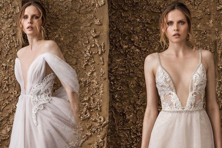 ชุดแต่งงาน Nurit Hen 2018 งานปักเลื่อมคริสตัลหรูหรา สวยเซ็กซี่แบบเฟมินีน