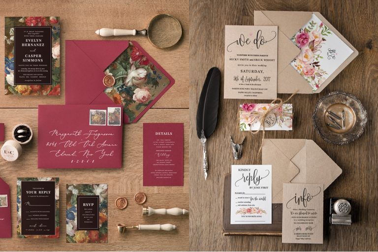 การ์ดแต่งงานลายดอกไม้สีน้ำสุดคลาสสิคจาก 4lovepolkadots