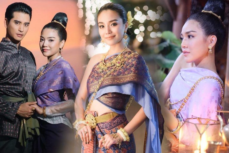 ส่องแฟชั่นชุดไทยสีม่วงของแม่หญิงจันทร์วาด งามหรูดูแพงแบบฉบับสาวไฮโซสมัยอโยธยา