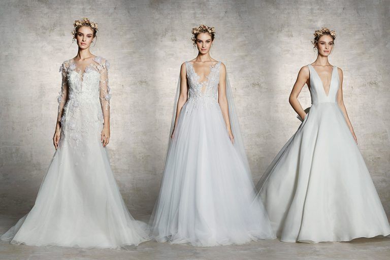 ชุดเจ้าสาวแบรนด์ Marchesa คอลเลคชั่นสปริง 2019 กับกระโปรงผ้าบางเบาที่เสริมลุคความหวานด้วยการปักไข่มุกและผ้าลูกไม้