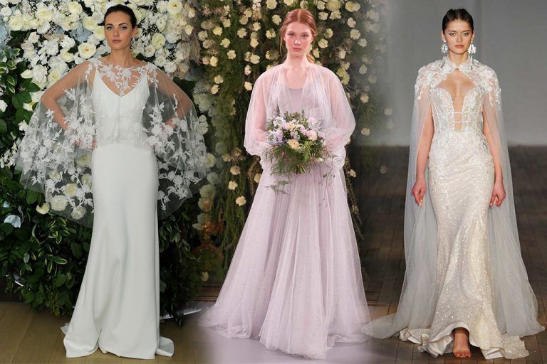 ชุดแต่งงานที่มาพร้อม 'ผ้าคลุมไหล่' ดีไซน์เก๋ ในคอลเลคชั่นสปริง 2019 ที่มิกซ์แอนด์แมทซ์เข้ากับชุดแต่งงานเพื่อเพิ่มความสวยหวานสไตท์วินเทจ