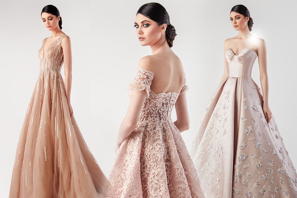 ชุดเจ้าสาวสีโรสโกลด์ ทองแชมเปญ จากแบรนด์ Fadwa Baalbaki Spring 2018 หวานเก๋ดูแพง โดดเด่นที่สุดในงานกลางคืน