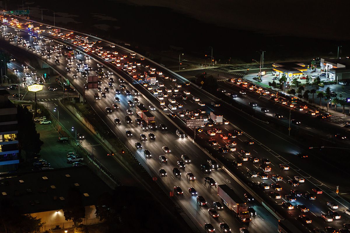 Canva Traffic Jam on a Freeway