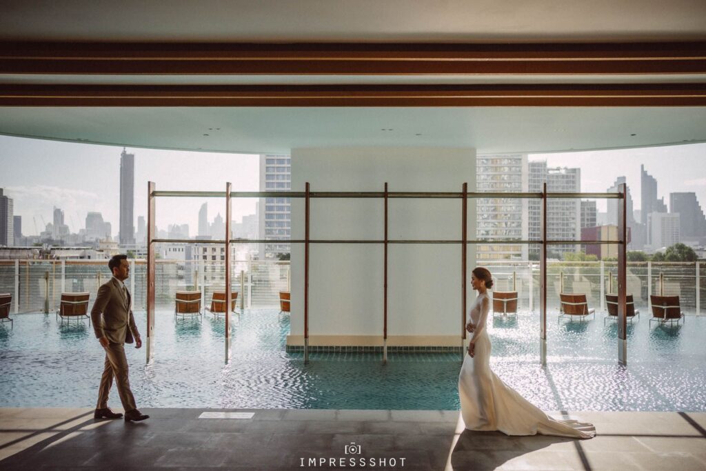 บรรยากาศจัดงานแต่งที่ Millennium Hilton Bangkok สถานที่แต่งงานคลองสาน