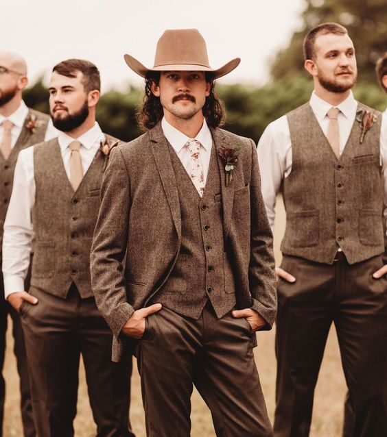 ชุดเพื่อนเจ้าบ่าว ธีมน้ำตาล