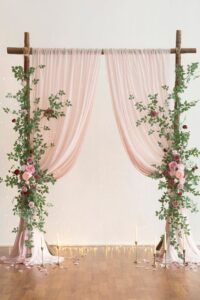 ฉากแต่งงานมินิมอลธีมสีชมพู