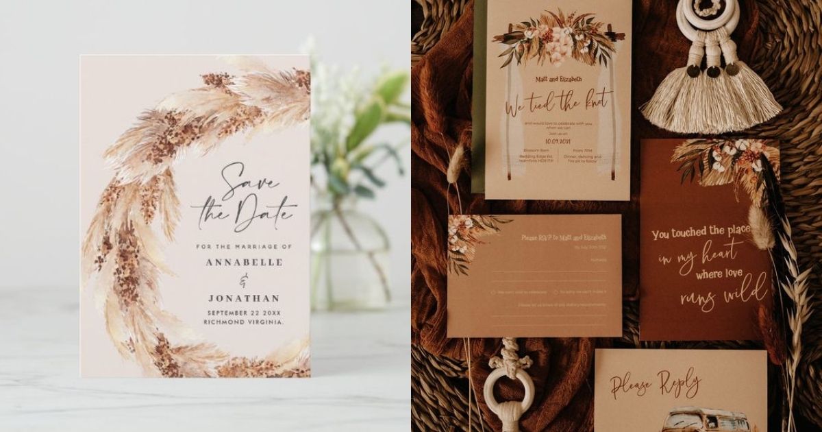 การ์ดแต่งงาน Minimal boho