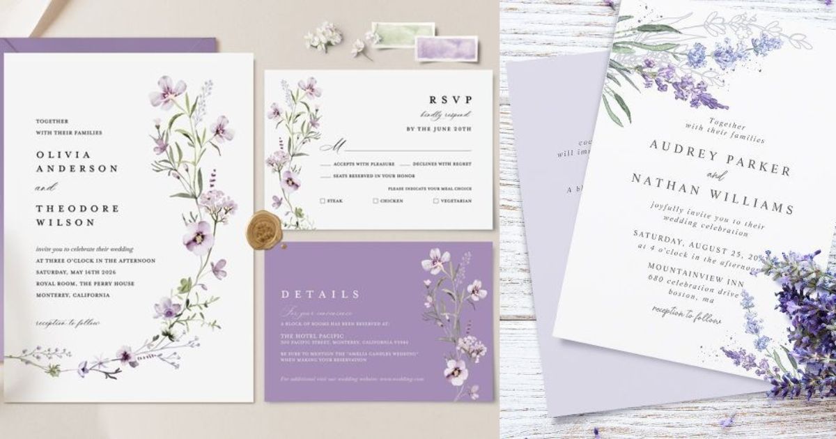 Romantic Lavender การ์ดงานแต่งมินิมอล