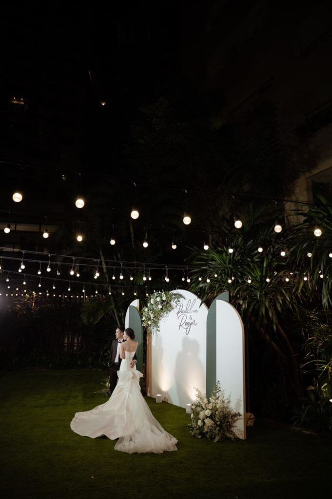 จัดงานแต่งแบบ outdoor โรงแรม Marriott Executive Apartments Park