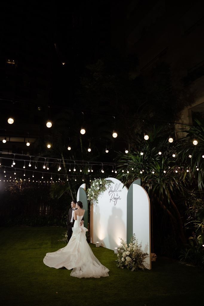 จัดงานแต่งแบบ outdoor โรงแรม Marriott Executive Apartments Park