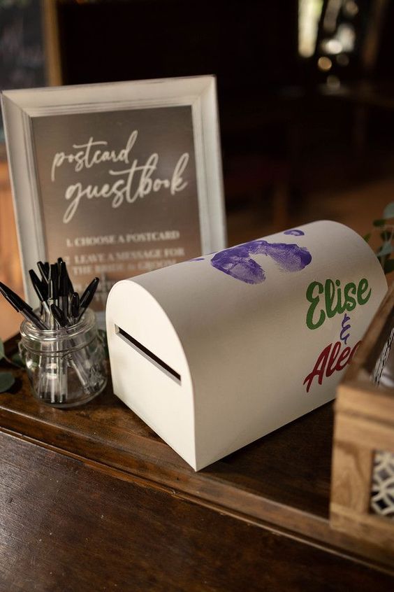 DIY กล่องใส่ซองงานแต่งทำเองด้วยการดัดแปลงตู้รับจดหมายมาใส่การ์ดแบบง่ายดาย -2