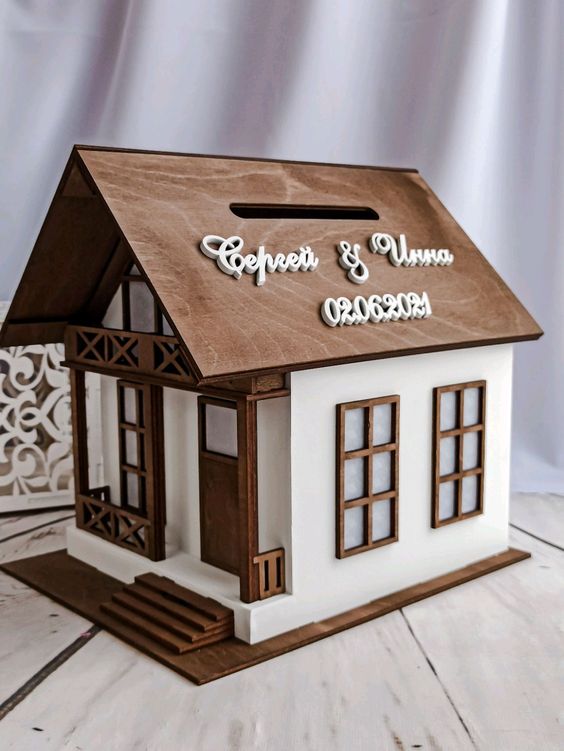 กล่องใส่ซองงานแต่งแบบทำเองโดยดัดแปลงจากรูปแบบของบ้านตุ๊กตา -1