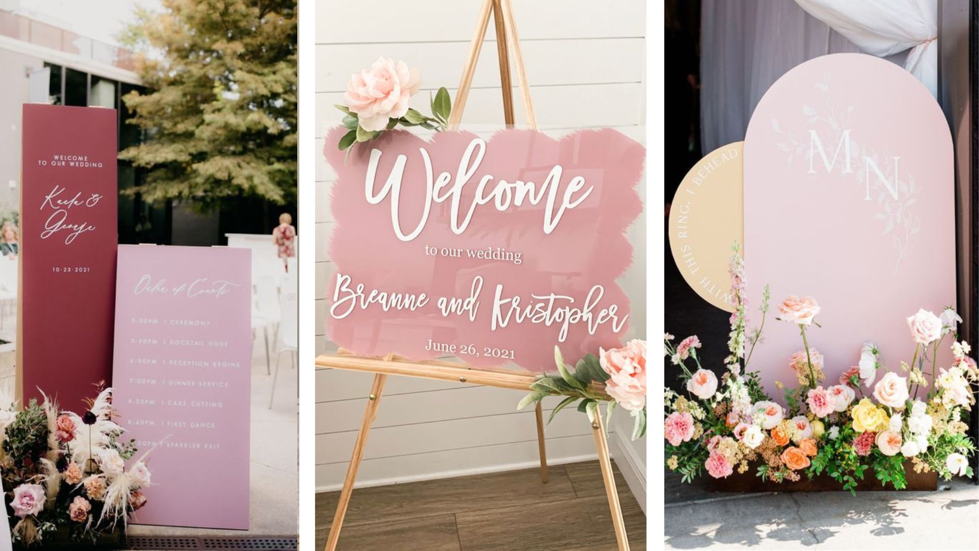 ป้าย welcome งานแต่งคุมโทนพาสเทล เพิ่มความสวยหวานให้งานแต่งงาน