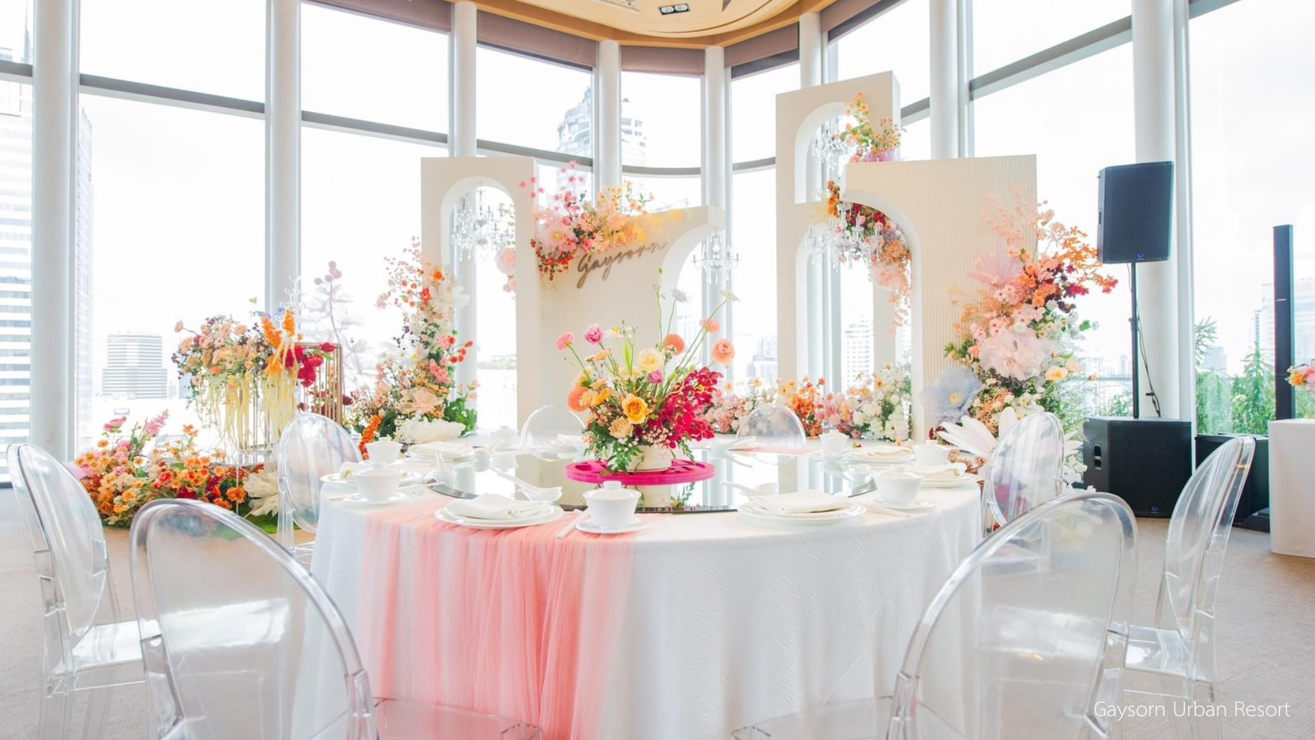 แผนผังโต๊ะจีนหรือโต๊ะกลม งานในร่มหรือในอาคารก็ไม่หวั่น