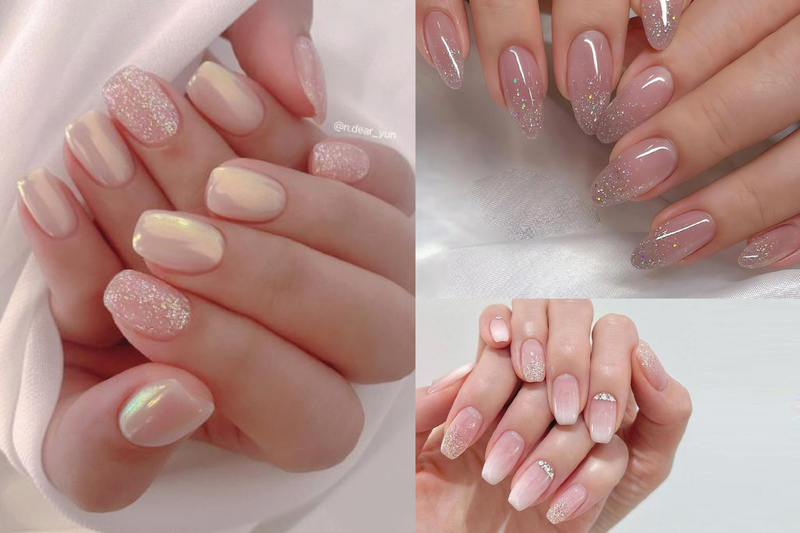 ลายเล็บเจ้าสาวสีชมพู สวยเรียบหรู