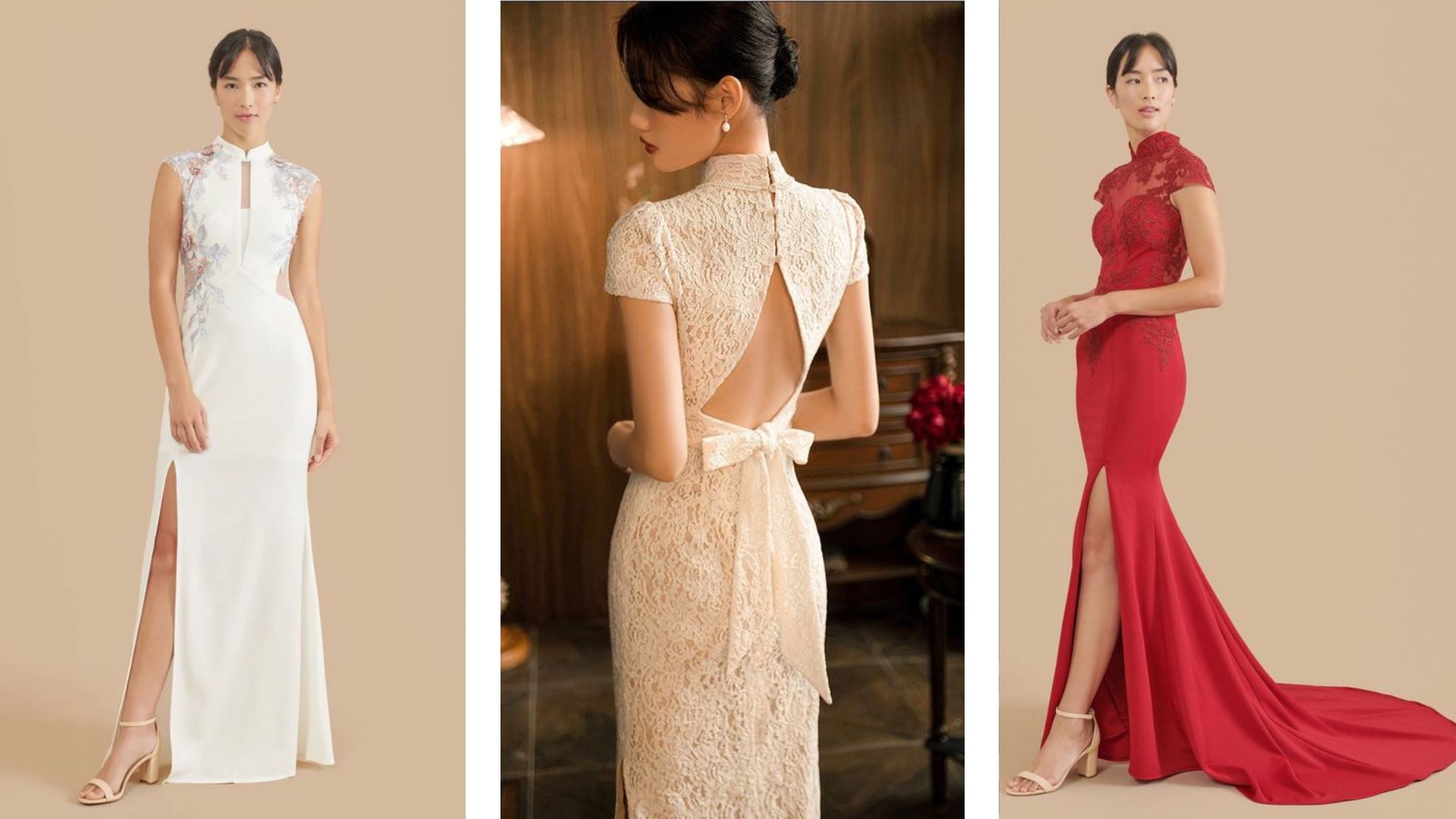 ชุดเจ้าสาวสั้นแบบโมเดิร์นกี่เพ้า