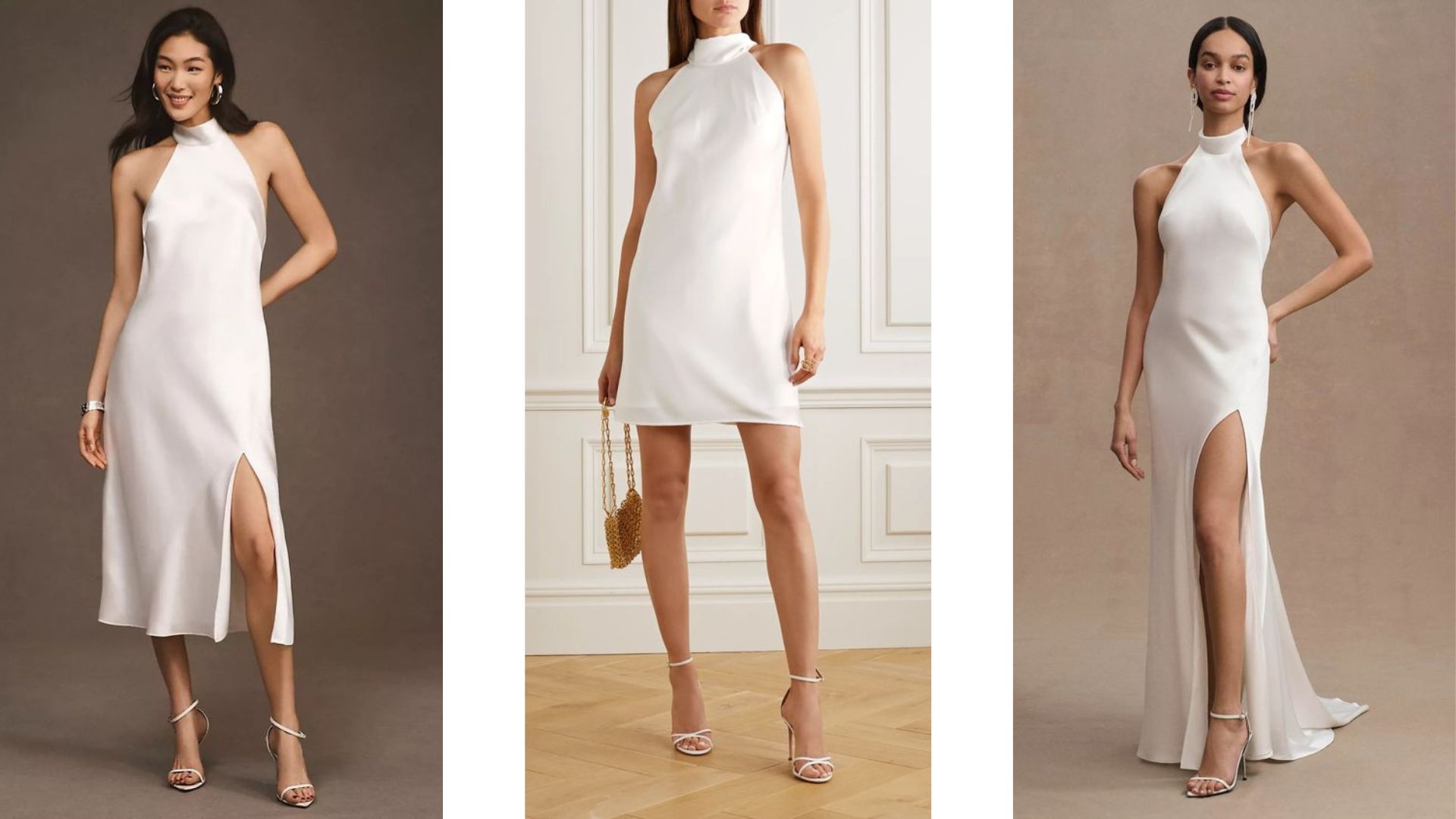 ชุดเจ้าสาวสั้นมินิมอลคอฮอลเตอร์