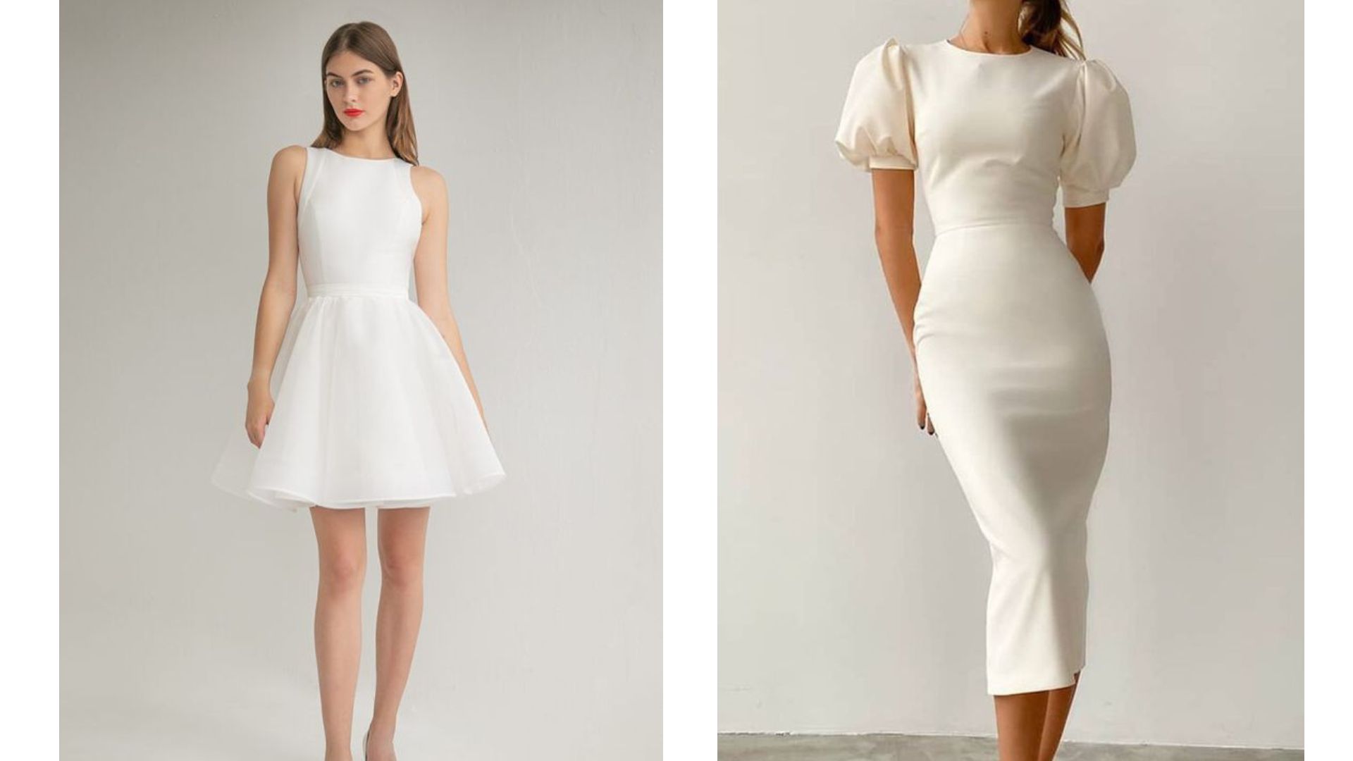 ชุดแต่งงานแบบสั้นเรียบหรู คอโอ