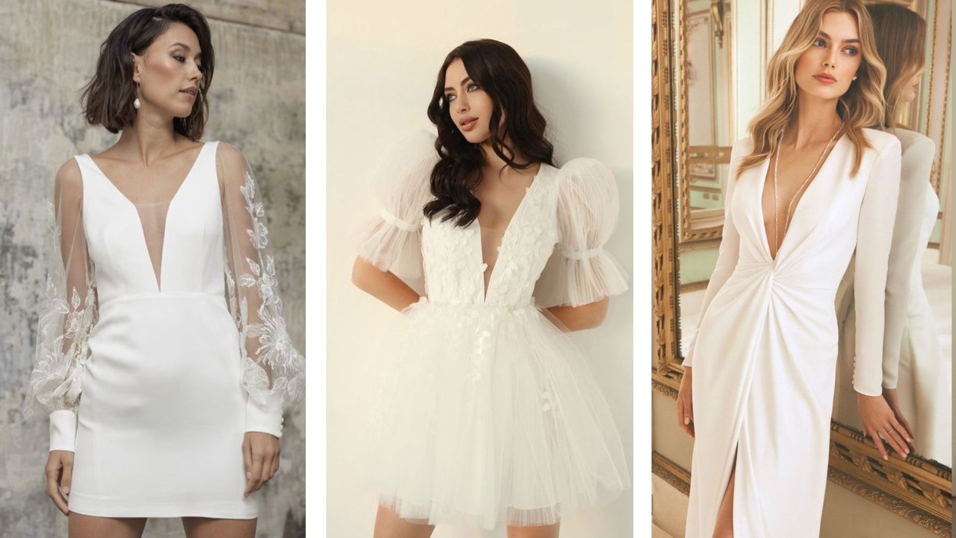 ชุดแต่งงานสั้นแบบคอวี