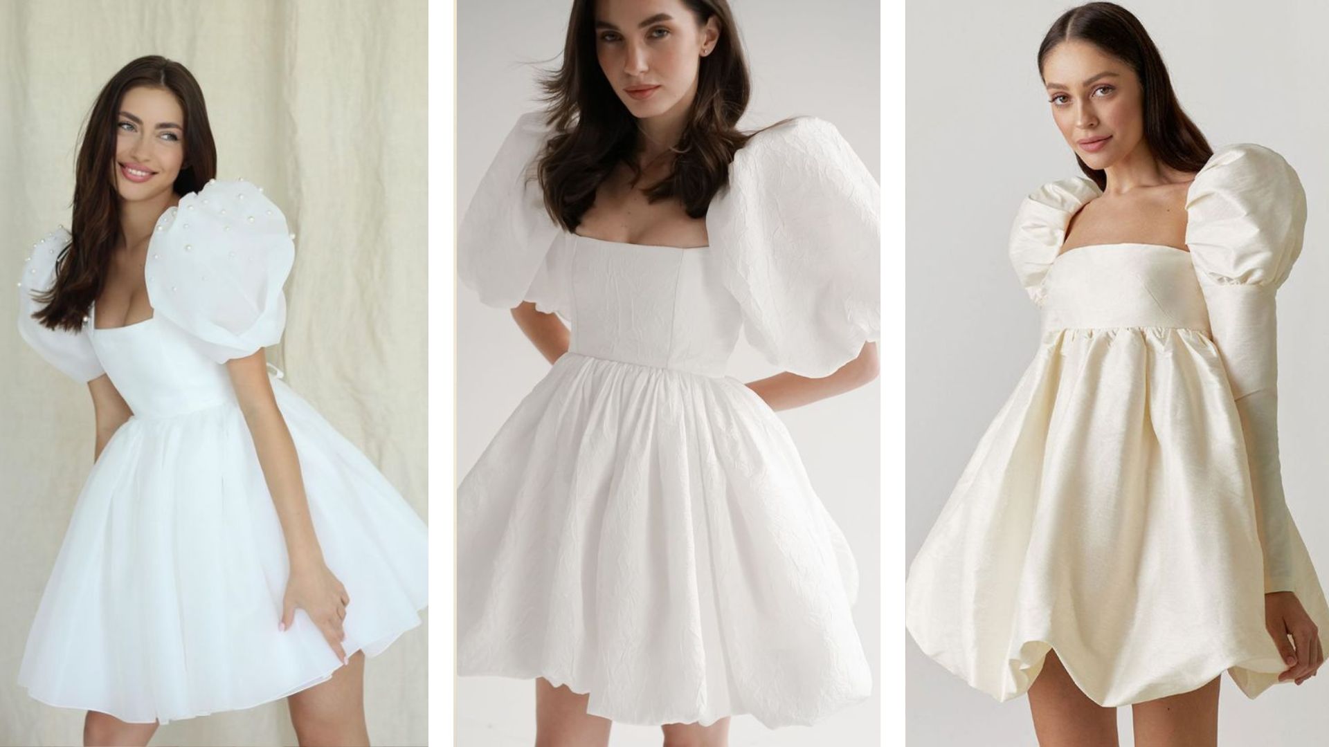 ชุดเจ้าสาวสั้นมินิมอลคอฮอลเตอร์