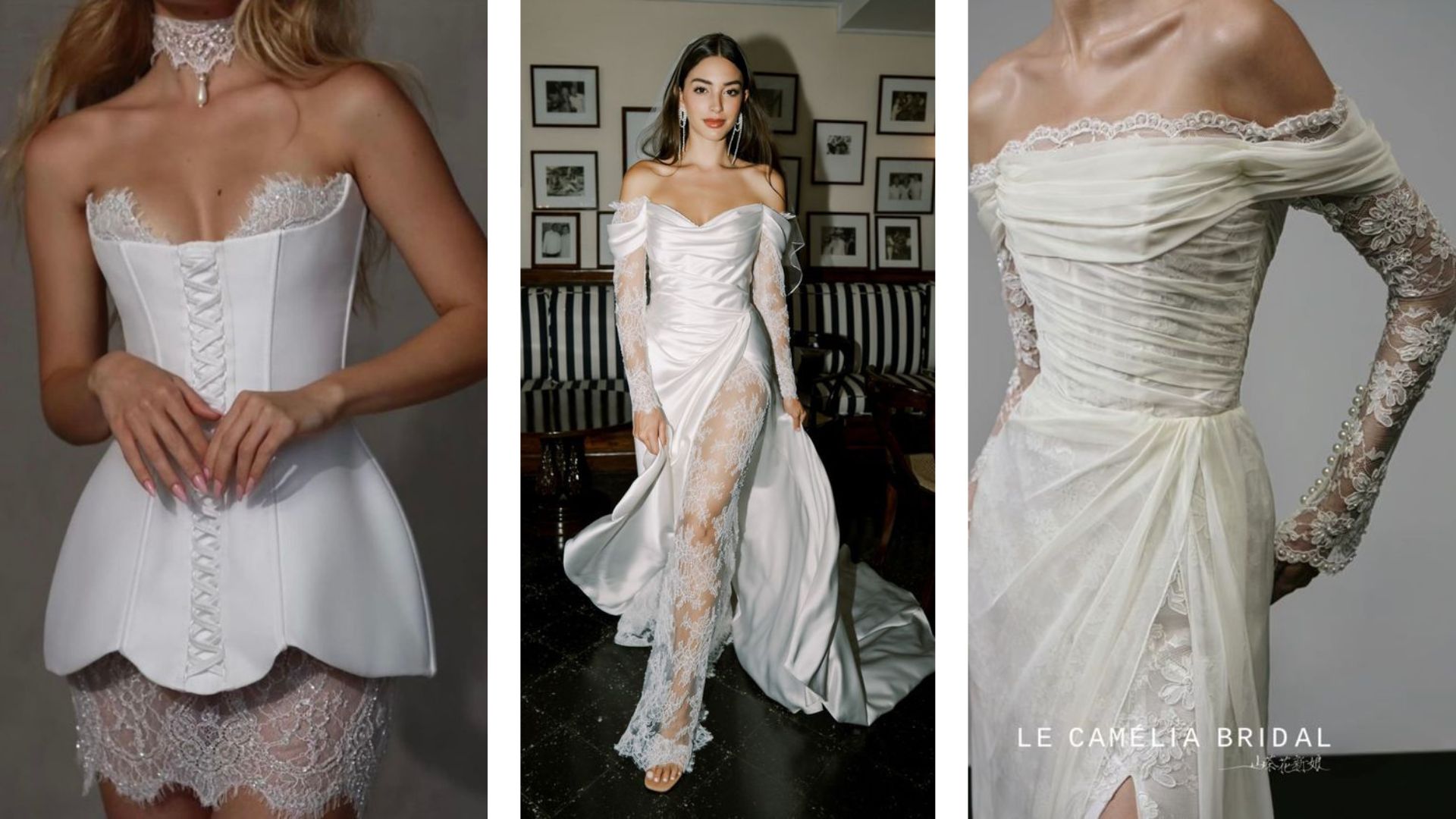 ชุดเจ้าสาวแบบสั้นสุดแซ่บ คอร์เซ็ทแบบซ่อนลูกไม้