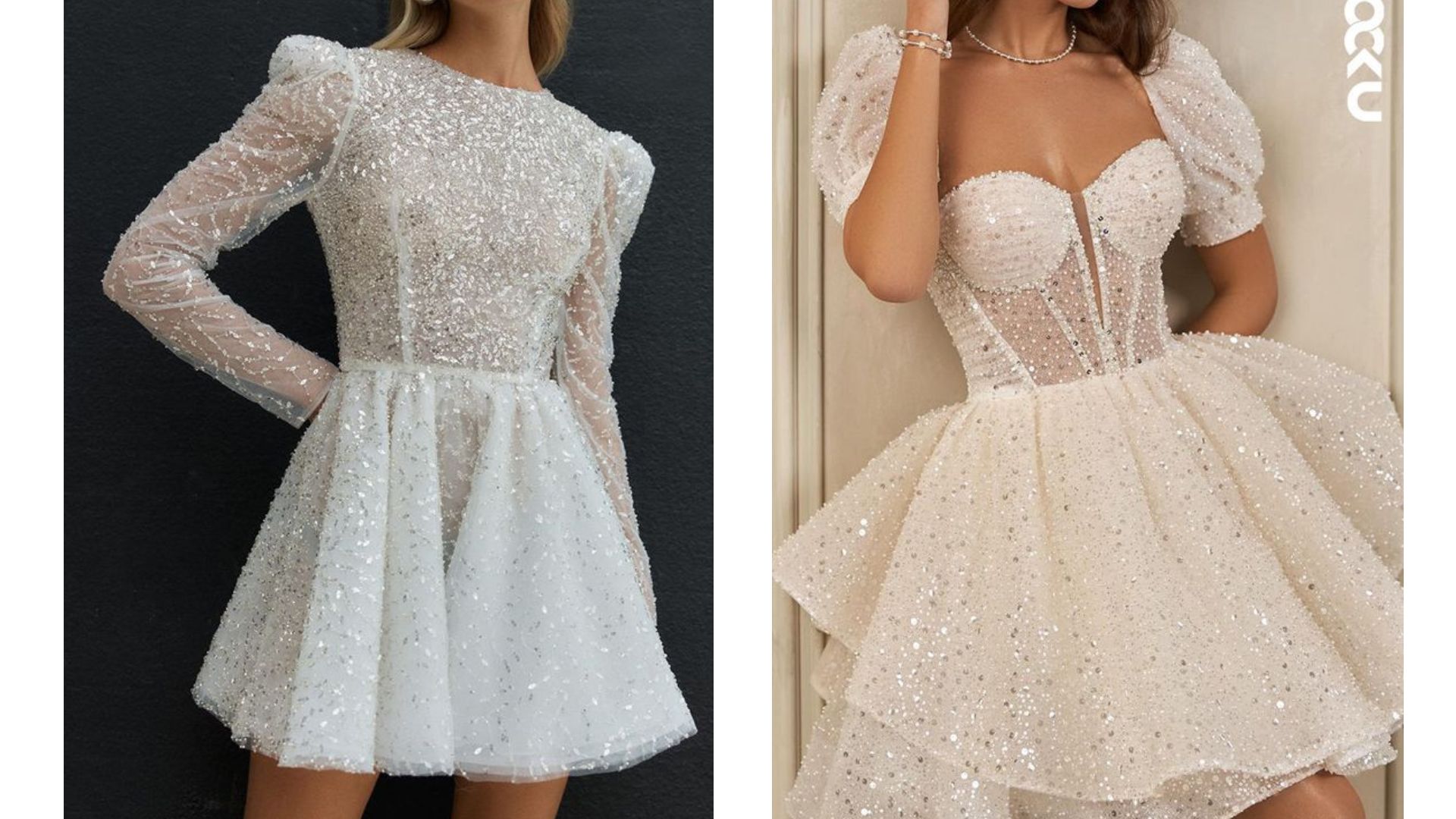 ชุดแต่งงานสั้นปักเลื่อม