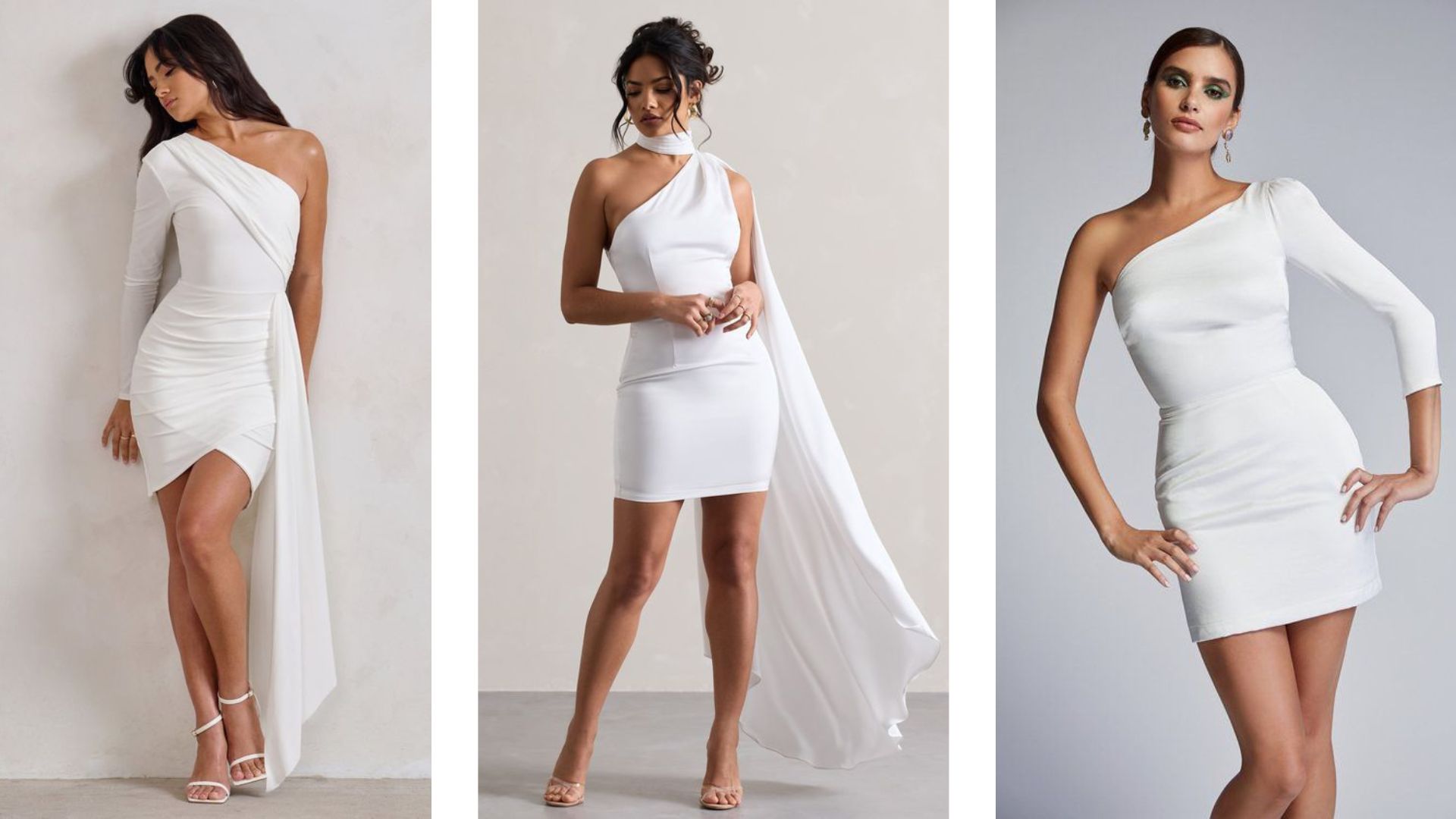 ชุดเจ้าสาวสั้นมินิมอลแบบปาดไหล่