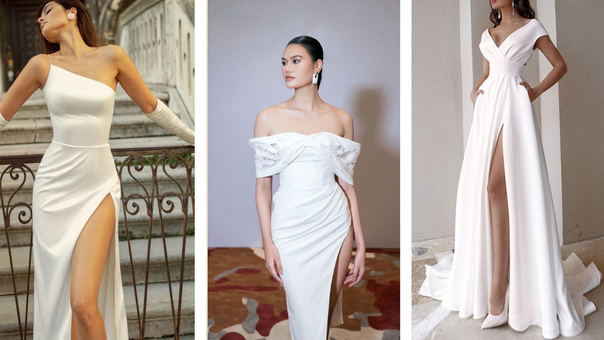 ชุดแต่งงานสั้นแบบผ่าข้าง