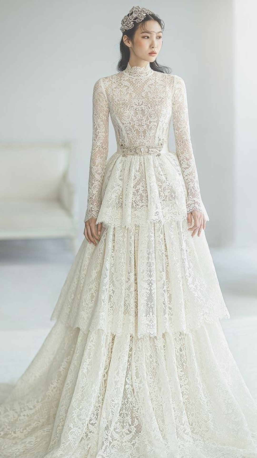 ชุดแต่งงานโบฮีเมียนแบบขนมชั้น