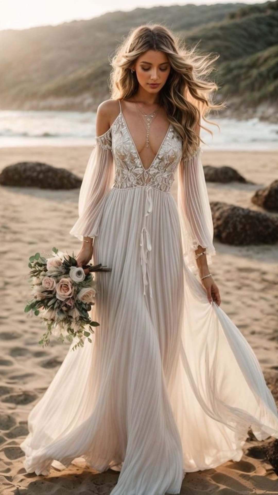 ชุดเจ้าสาวโบฮีเมียนแหวกอกสุดขยี้ใจ