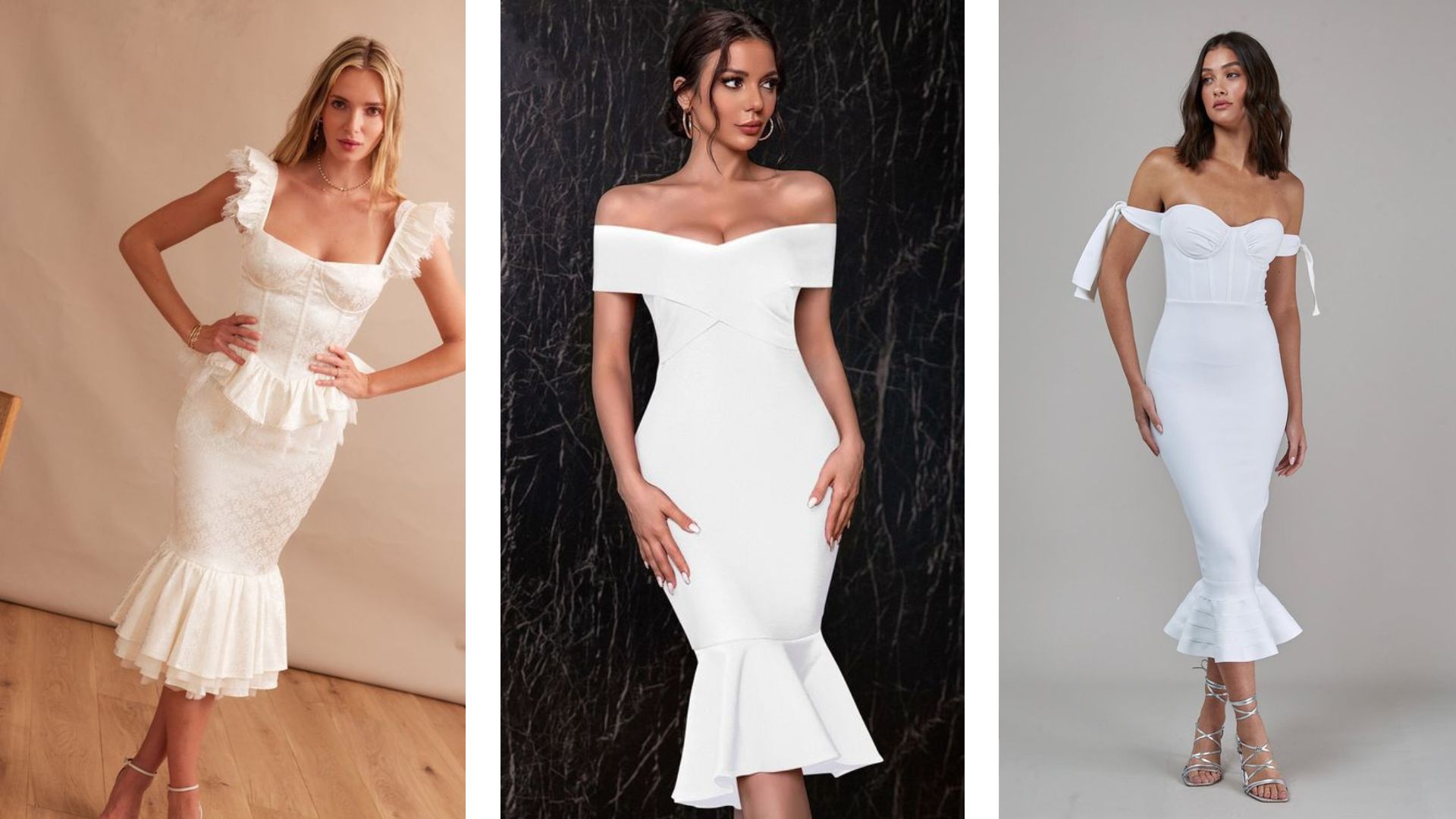 ชุดเจ้าสาวแบบสั้นเก๋ ๆ แบบหางปลา