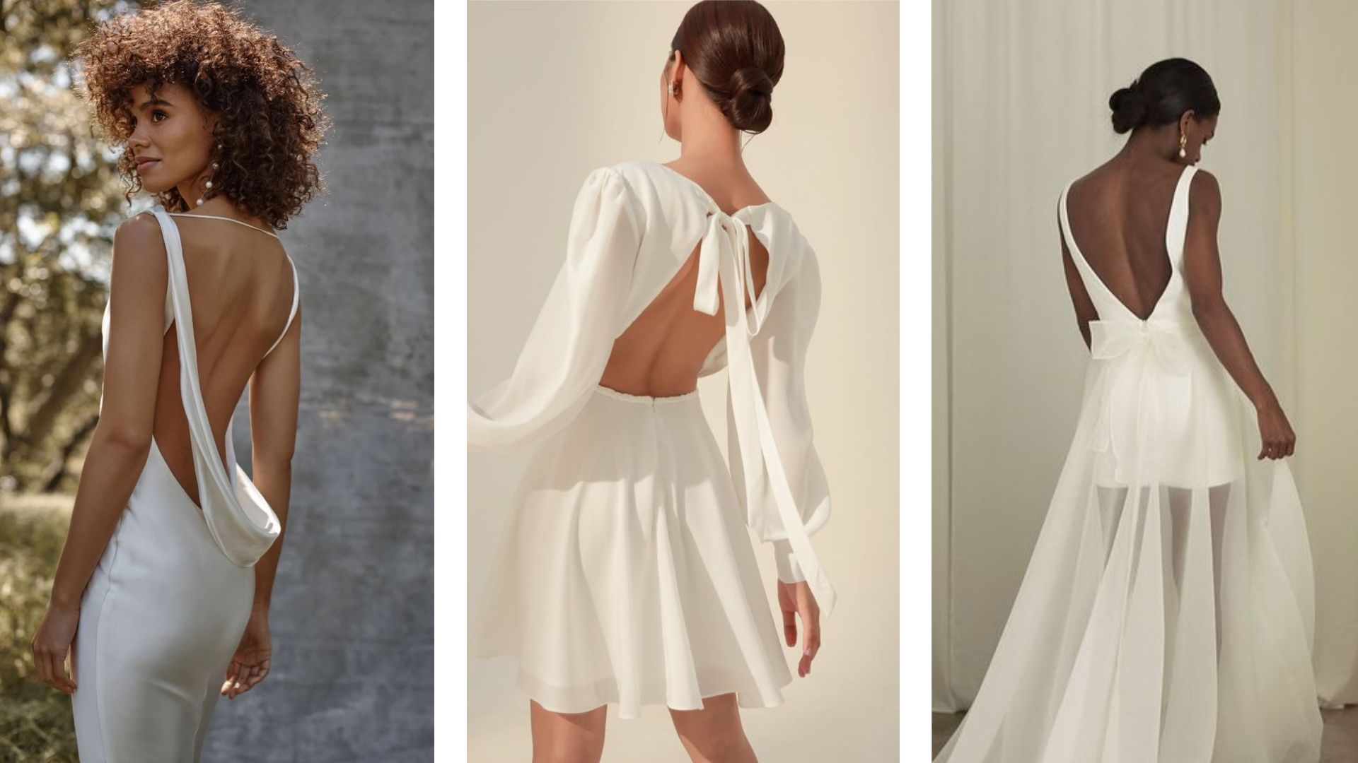 ชุดแต่งงานสั้นแบบเว้าหลัง