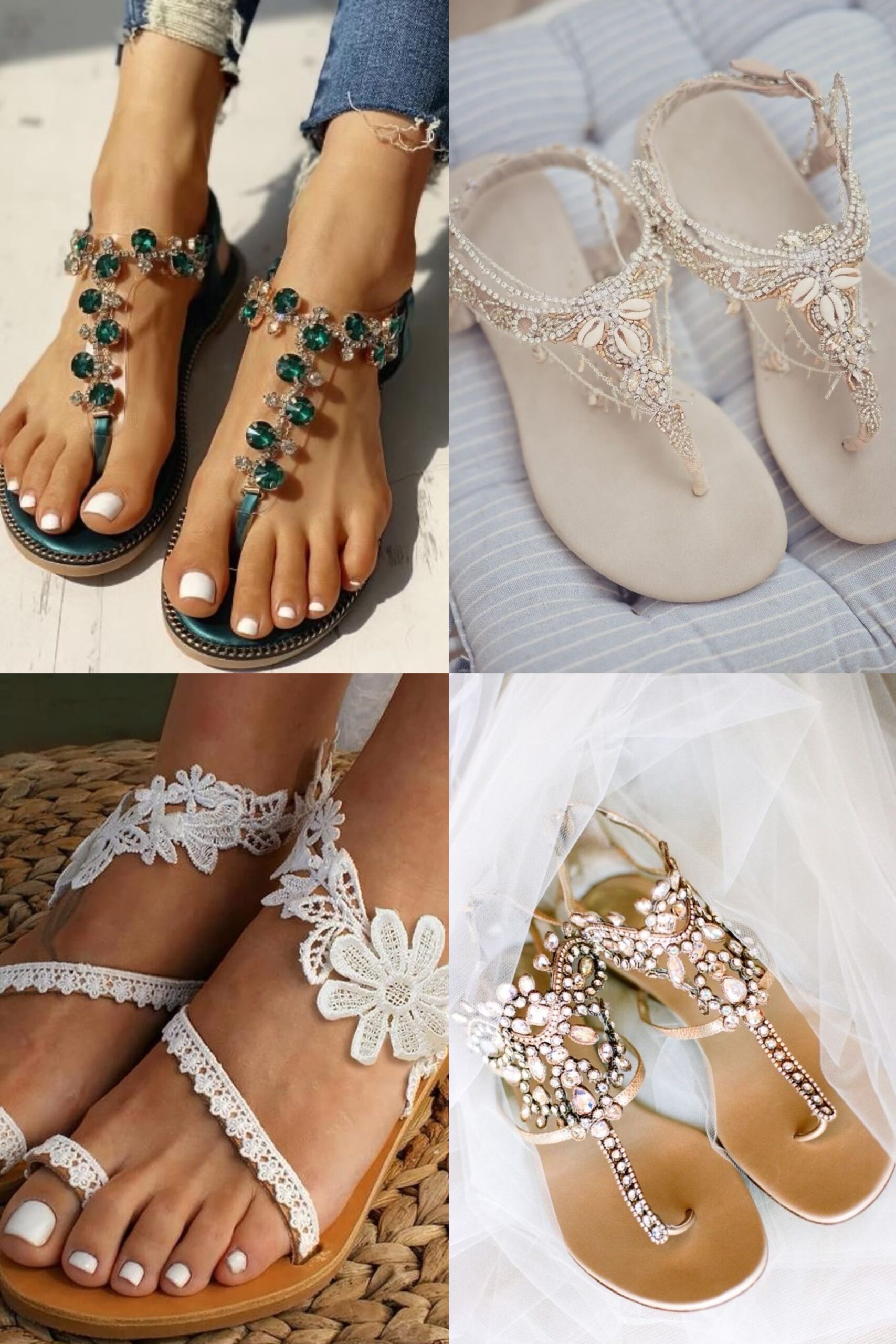 รองเท้าเจ้าสาวแบบแตะใส่ริมทะเลไม่มีหวั่น