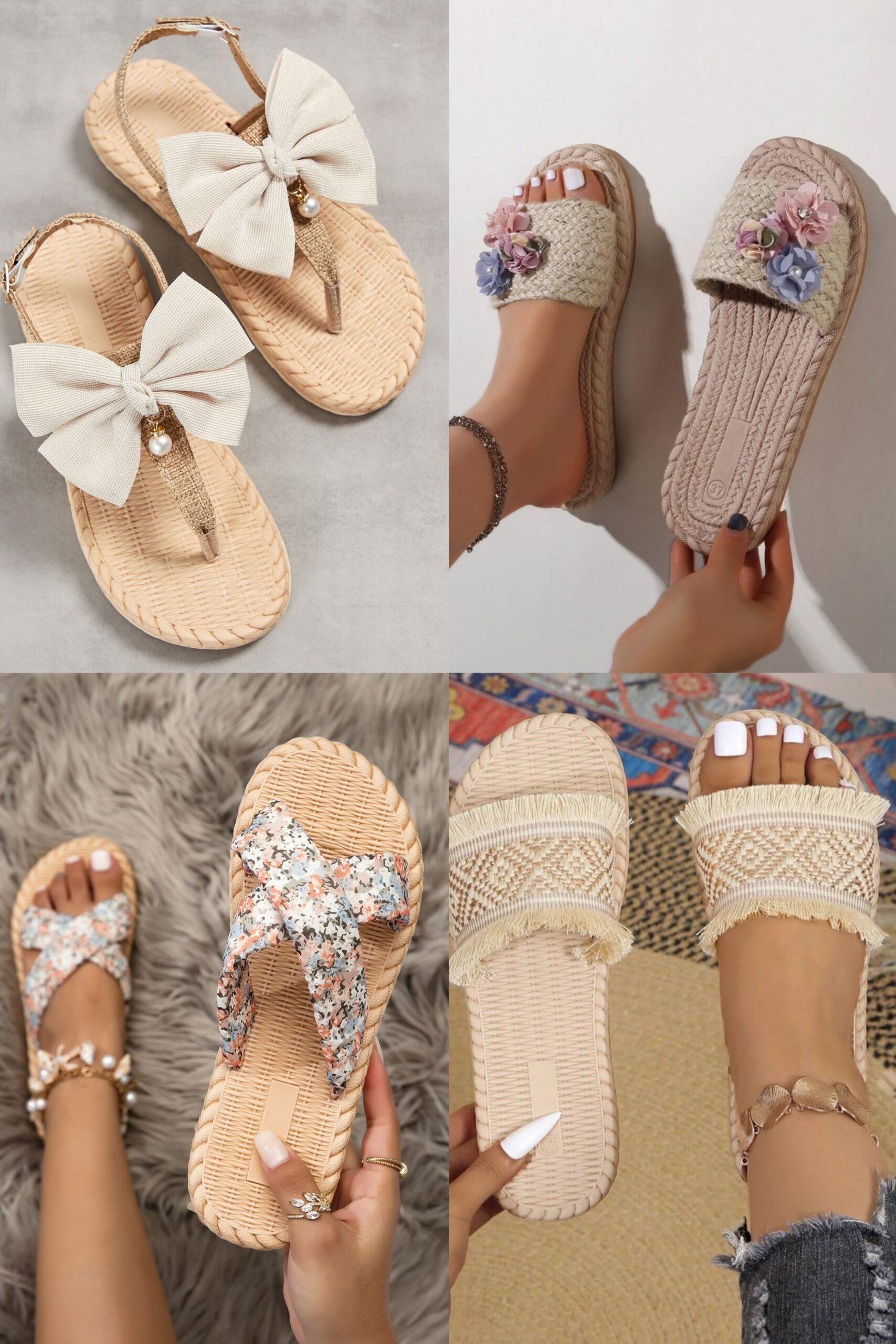 รองเท้าเจ้าสาวแบบสานจากวัสดุธรรมชาติ