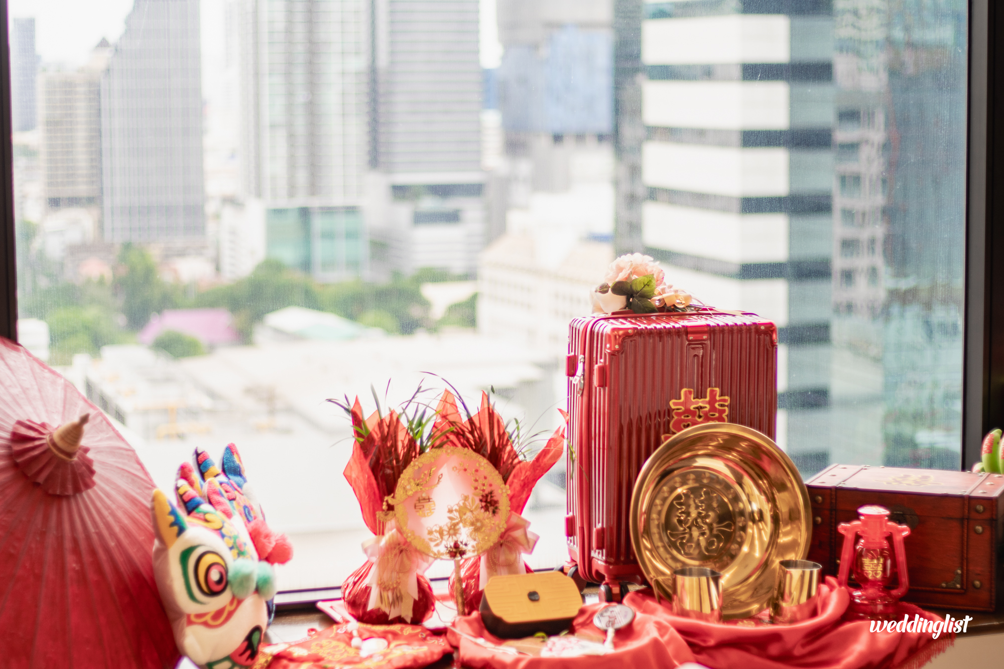 ชุดเครื่องเรือนของทางฝั่งเจ้าสาวในงานพิธีหมั้นจีน