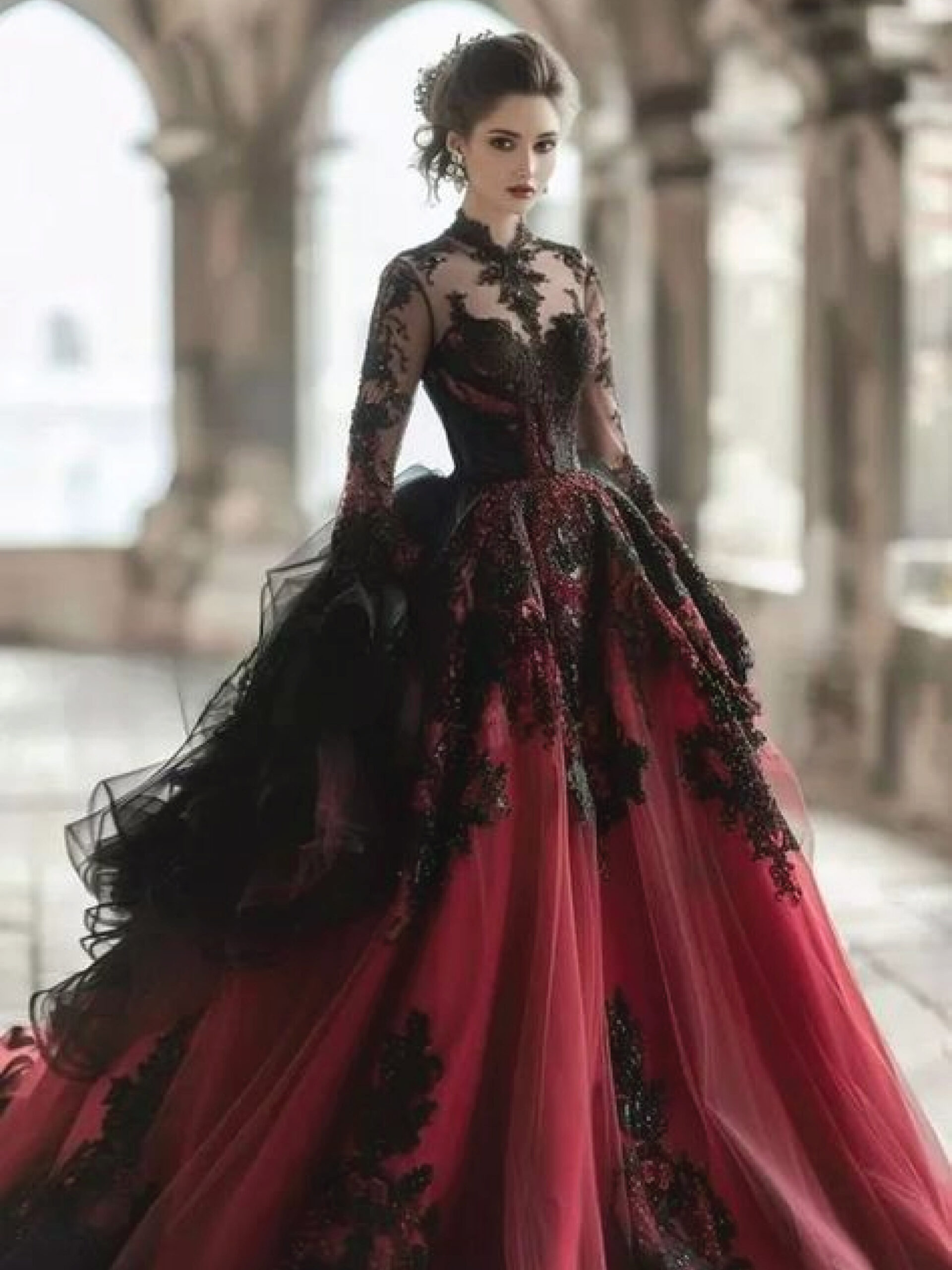 ชุดแต่งงานชุดดำแดง