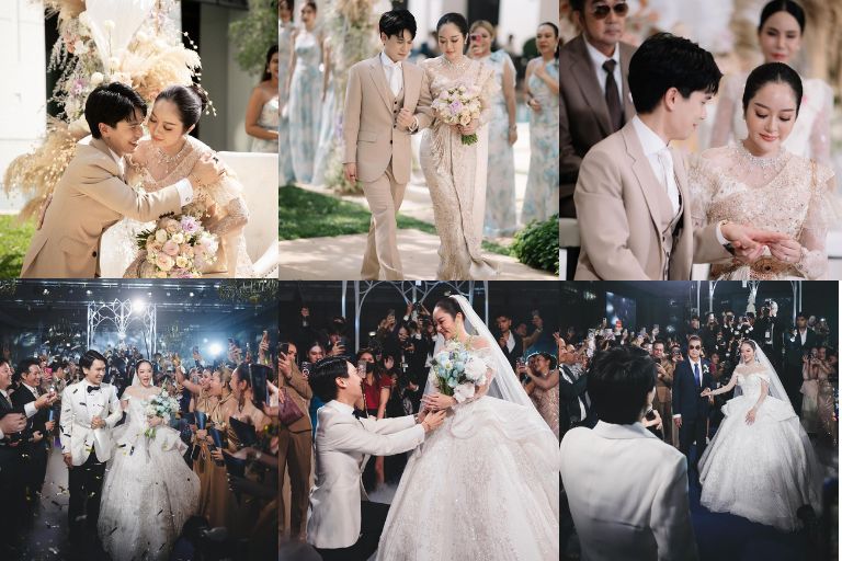 คุณแก้มบุ๋ม & คุณพีท กันตพร คู่รักดาราที่แต่งงานสุดอลังการ สมฐานะ
