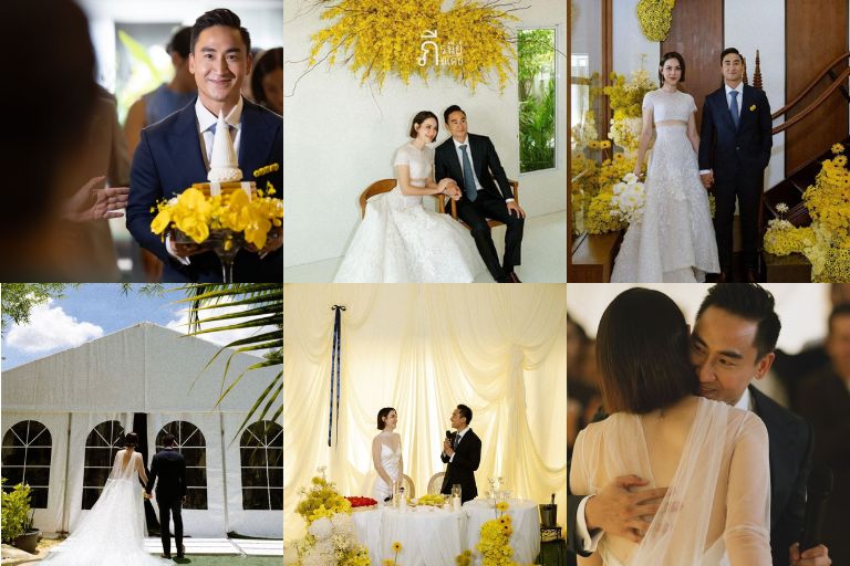 แมท ภีรนีย์ & คุณเฟม ภีมเดช เข้าพิธีแต่งงานสุดอบอุ่นที่จัดขึ้นภายในบ้านของทั้งคู่