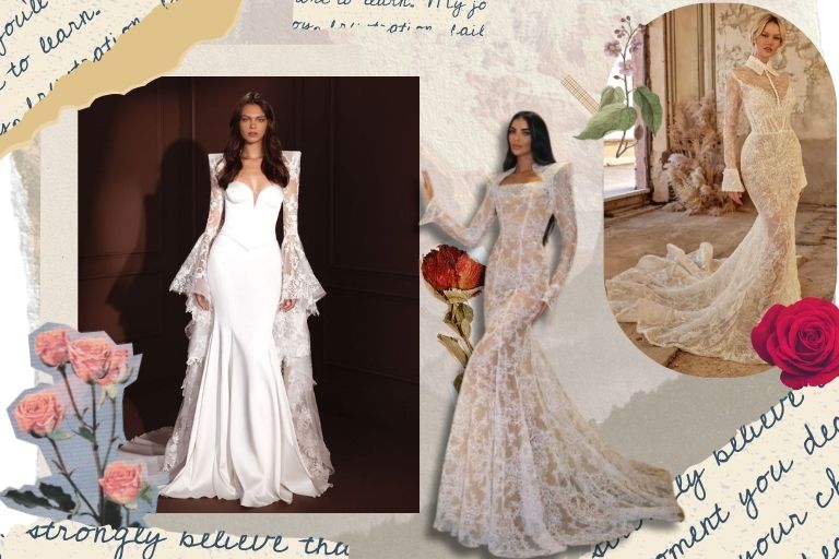 ชุดแต่งงานหางปลาแขนยาว  
