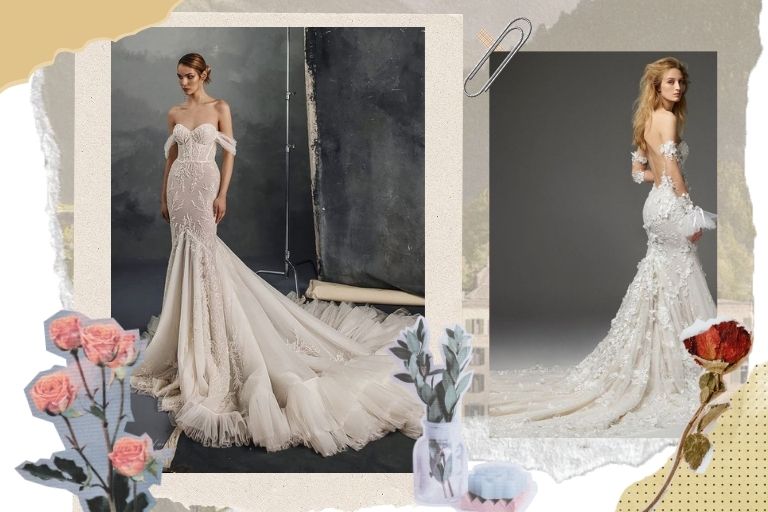 ชุดแต่งงานหางปลาแบบยาว
